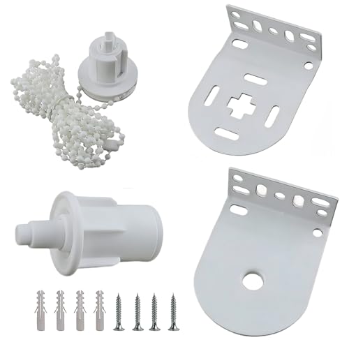 30mm Roller Blind Fittings Roller Blind Spares and Repair Parts Kit with Clutch Mechanism Roller Blind Brackets Includes Metal Brackets & 3m Chain Supports up to 5kg for DIY Replacement