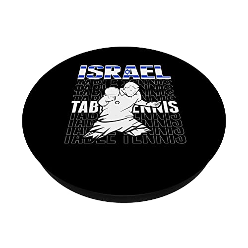 Proud Israel Table Tennis Lovers Jersey - Israeli Ping Pong PopSockets Swappable PopGrip, Black - Image 2