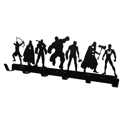 Superhero Coat Hook Wall Mounted 6 Hooks, Entryway Organizer, Modern Coat Hooks for Wall Mounting, Towel & Robe Rack with Superhero Theme- Heavy Duty, Decorative Hooks for Home, Bathroom - Image 4