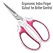 Beaditive Multipurpose Craft Scissors - High-Leverage Crafting Scissors with Sharp Carbon Steel Blades - Ergonomic Sewing Scissors for Heavy Duty Projects - Safe Office, Scrapbook, Leather Scissors
