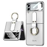 DOOTOO for Samsung Galaxy Z Flip 3 Case Ultra Thin Matte PC Protective Cover with Ring，Hybrid 9H...
