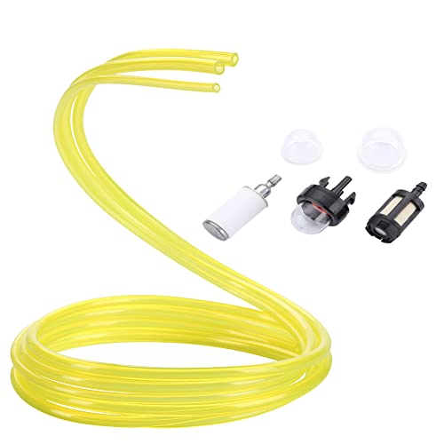 Moritale Durite Essence Set 3 Pièces Tuyau de Carburant Pompe D'amorcage Tuyau d'essence 1 mètre Pour Tronçonneuse Tondeuse Debroussailleuse 2 4 Temps Moteur (3 Pièces & Filtres&Pompe)
