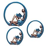 BESPORTBLE Resin Figurine Reading a Book Girl Reading Figurine, Girl Reading Sculpture Good Gifts...