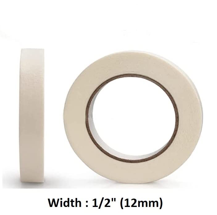 G-Charge Masking Tape, Tape for Carpenter, Labeling, Bundling, Painter and General Use, Multi-Surface Adhesive Tape, (1/2" (12mm) Width, 2) 1