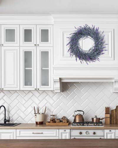 Guirlanda de lavanda para porta de frente, DDHS 48 cm guirlandas artificiais de fazenda para janela