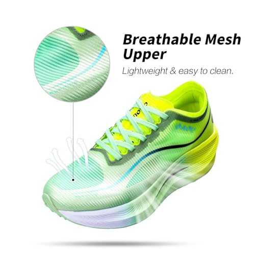 Image of Carbon Plate Marathon Running Racing Shoes Men Stable Support Shock-Relief Ultra-Light TPU Outsole Rebound Sneakers