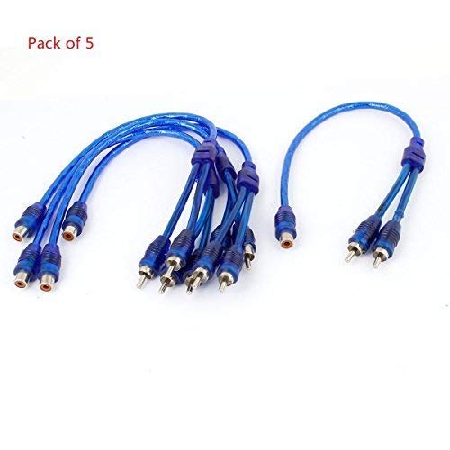 image for GLE2016 1 Female to 2 Male RCA Y-Shape Splitter Cable Adapter for Car 