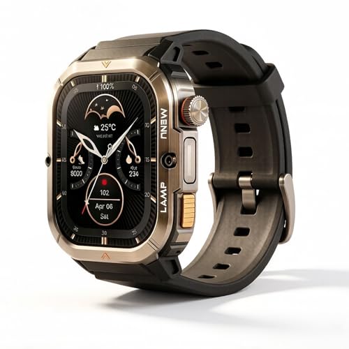 AGM Legion 3 Ultra Rugged Smartwatch, 1.95" AMOLED Display, 5ATM Waterproof, Bluetooth Calling/Message, SPO₂/Heart Rate/Sleep/Motion Tracking, 100+