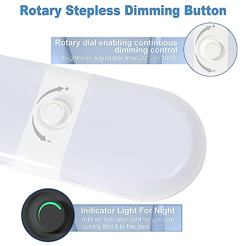 Xportion Rv Led Lights 800 Lumen, 12V Volt Rv Lights, Super Bright 180 Leds Dome Light Fixture With On/Off Switch Interior Lighting For Rv/Camper/Car/Trailer/Boat, Warm Cool Natural Lights, 2 Pcs #TOP2