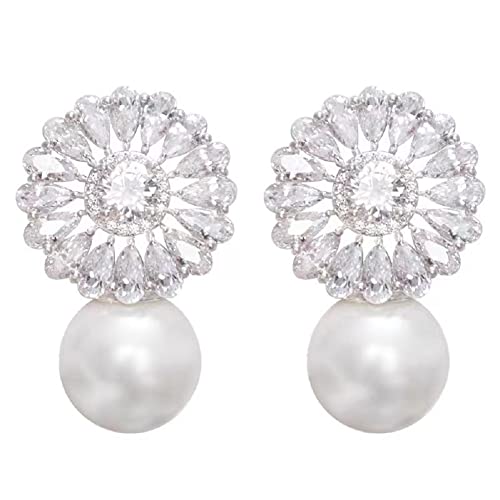 Boucles d'oreilles perles de culture et argent 925 fleur