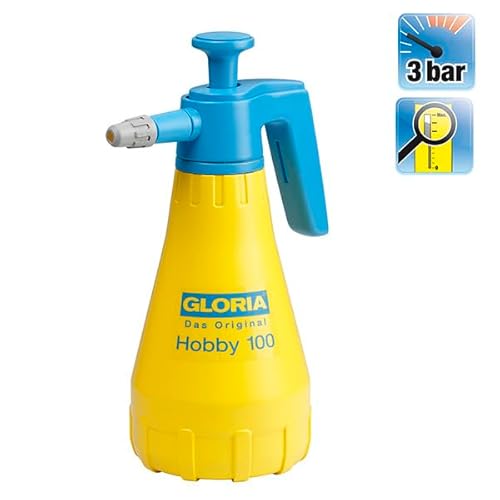 GLORIA Drucksprüher Hobby 100 | 1 L Sprühflasche mit Verstellbarer Düse | Gartenspritze für Garten, Balkon, Zimmerpflanzen & Anzucht | Handsprüher mit leistungsstarker Präzisionspumpe