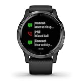 Garmin Vivoactive 4, GPS Smartwatch, Features Music, Body Energy Monitoring, Animated Workouts, Pulse Ox Sensors and More, Black