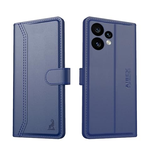 Image of AIBEX Compatible for CMF by Nothing Phone 2 Pro 5G Flip Cover Leather Finish with Magnatic Closure | Inside TPU with Card Pockets | Wallet Stand | Complete Protection Flip Case - Blue