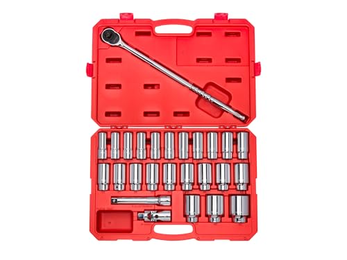 Image of TEKTON 3 /4 Inch Drive 6-Point Socket Ratchet Set, 26-Piece | SKT35206