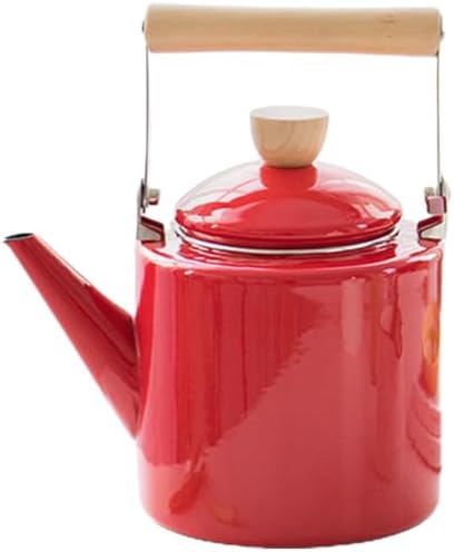 Enamel Kettle 2.4L - Chinese Teapot & Coffee Maker, Enameled Stovetop Hot Water Boiler, Ideal Camping Cookware & Beverage Dispenser for Tea & Coffee Lovers