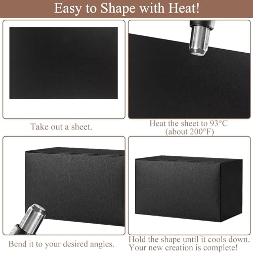 YAYODS 4 Stück Kunststoffplatte 3mm - 40 x 30 cm Kunststoffplatten Schwarz Plastikplatte - Kunststoff Platte - ABS Kunststoffplatte für Modellbau, Basteln, Kotflügel, Heimdekoration, Tischaufsteller