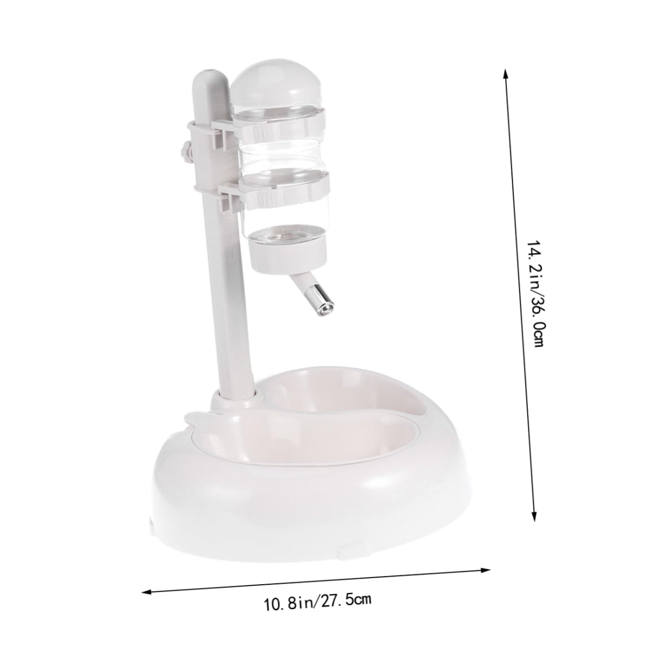 Abbeveratoio Sospeso Automatico in Plastica Bianca Design Rotante | Abbeveratoio Automatico per Cane, Design Rotante di Sollevamento, Scanalatura Antioverflow