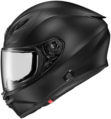 ScorpionEXO R430 Full Face Street Motorcycle Helmet with Bluetooth Ready Speaker Pockets DOT SNELL Solid (Matte Black - Large)