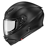 ScorpionEXO R430 Full Face Street Motorcycle Helmet with Bluetooth Ready Speaker Pockets DOT SNELL Solid (Matte Black - Large)