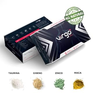 VirgoStill Integratore Sessuale per Uomo - Azione Istantanea e Prolungata per Aumentare Vigore, Prestazioni e Resistenza - 1200mg a Base di Taurina e Vitamine - 30 Pillole