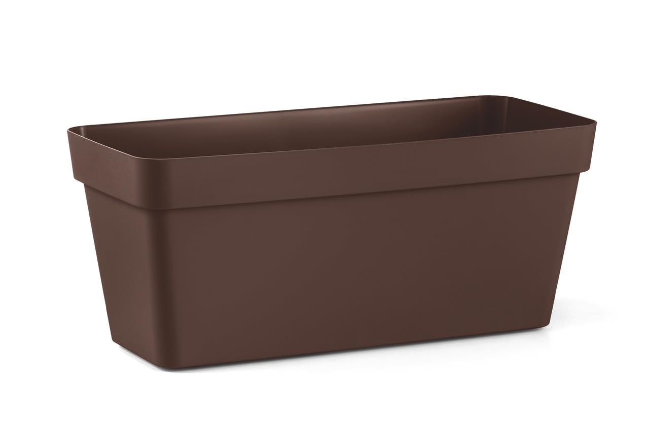 Veca | Fioriera rettangolare per piante in plastica resistente "Cleo", Vaso lungo da balcone e giardino, Facile da spostare, per interno ed esterno, Design pratico e moderno