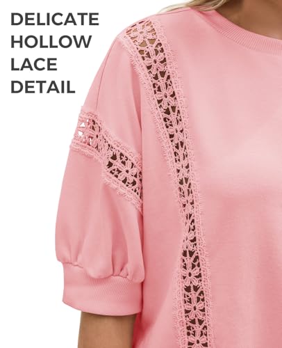 Fisoew 2 Piece Skirt Sets for Women Lace Trim Outfit Short Puff Sleeve Cute Sets Coquette Summer Going Out Outfits — view 5