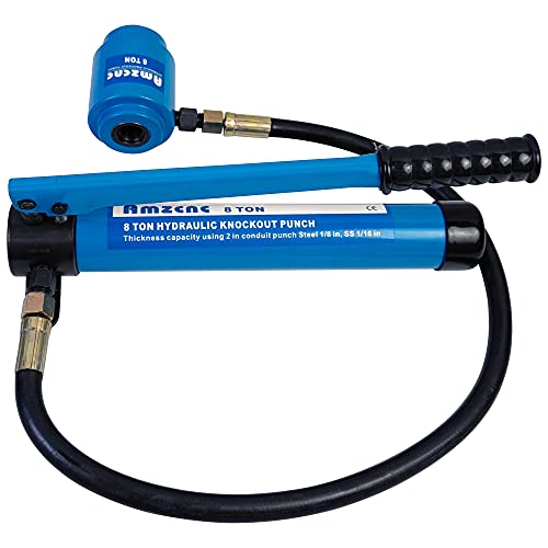 Amzcnc Hydraulic Knockout Punch Electrical Conduit Hole Cutter Set Ko Tool Kit 1/2 To 2 Inch (8T(1/2"-2")) #TOP3