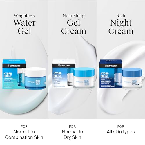 Neutrogena Hydro Boost Water Gel (1x 50ml), Oil-Free Face Cream with Hyaluronic Acid, Amino Acids and Electrolytes, Lightweight Face Care with 72 Hour Hydration, For Acne-Prone and Sensitive Skin