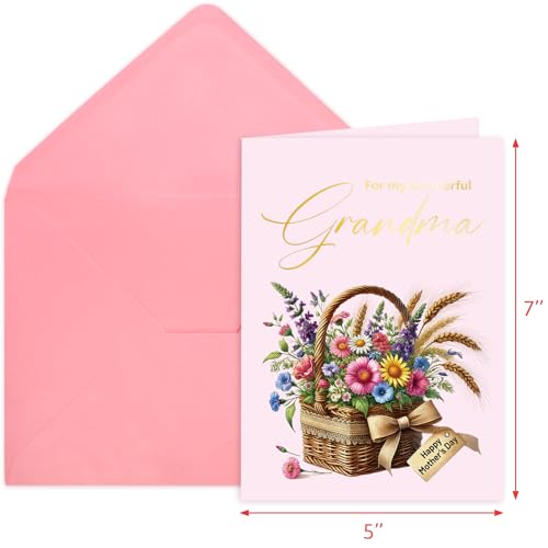 ceiba tree Happy Mothers Day Card For Grandma with Envelope Message inside 5X7 inch