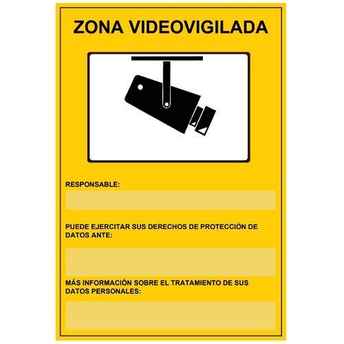 2 Cartel videovigilada PVC 30x21cm, ULTIMO Modelo HOMOLOGADO 2UNIDADES Cover