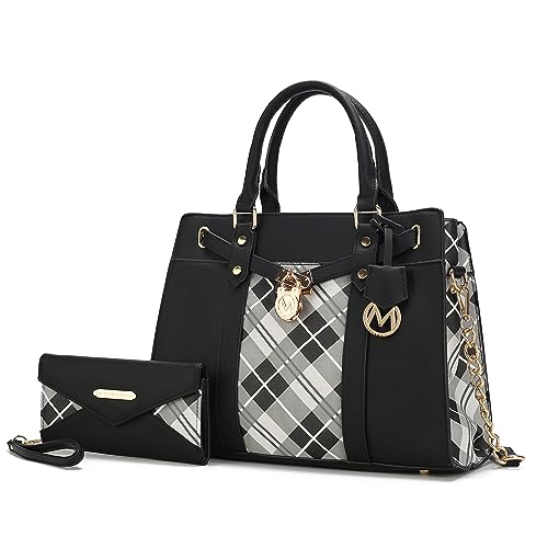 Image of MKF Collection Crossbody Tote Bag for Women & Wristlet Wallet Purse Set - PU Leather Top-Handle Satchel Shoulder Handbag