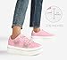 LUCKY STEP Women's Chunky Fashion Sneakers High Platform Rhinestone Butterfly Casual Faux Leather Durable Walking Tennis Shoes(Pink,6)