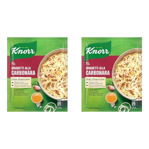 Knorr Fix Fix Spaghetti alla Carbonara ohne geschmacksverstärkende Zusatzstoffe 36 g (Packung mit 2)