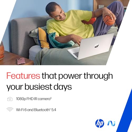Image of HP OmniBook AMD Ryzen 5 New AI 330 Processor (24GB DDR5 Ram, 1TB SSD), Anti-Glare,15.6'' /39.6cm FHD, Win11,Office24, Silver,1.7kg, FHD Camera with Shutter, Fingerprint Reador, Backlit KB fn0074AU