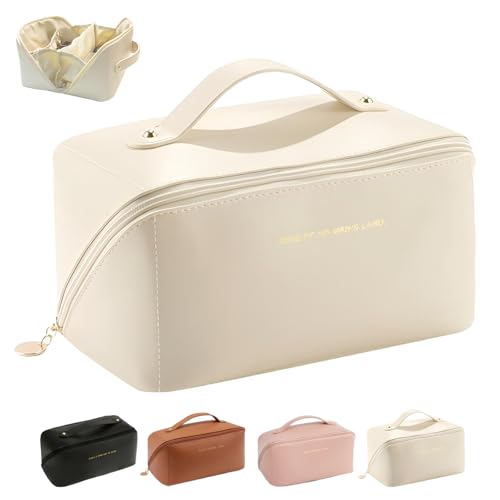 JYJLLM Ultimate Travel Makeup Organizer Bag for Women - Large Cosmetic Bag with Multiple Compartments and Toiletry Bags Makeup Bag Makeup Organiser Bag Make up Bag Travel Makeup Bag (White) JYJLLM Ultimate Travel Makeup Organizer Bag for Women - Large Cosmetic Bag with Multiple Compartments and Toiletry Bags Makeup Bag Makeup Organiser Bag Make up Bag Travel Makeup Bag (White)