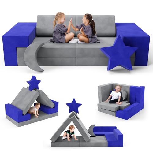 CUPCHID Kids Play Sofa Bed, Modular Toddler Armchair Couch f