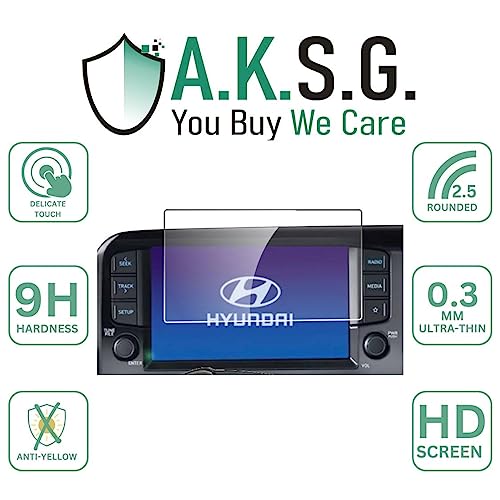 Image of A.K.S.G. Polyethylene Terephthalate Screen Protector Compatible With Hyundai Exter 08 Inch [2023-Running] Infotainment Touch Screen System - Clear