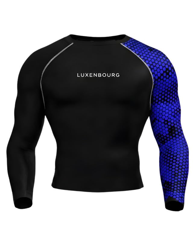 Image of Mens Gym Compression T-Shirt | Polyester Full Sleeve Sports Wear and Rash Guard for Training Workout and Athletic Activewear