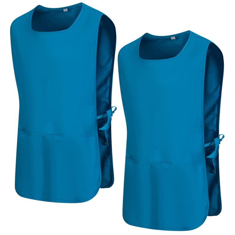 MISEMIYA - Paquete 2 Unidades - Delantal Limpieza Uniforme Laboral CLINICA MÉDICOS Limpieza Veterinaria 2-3301 - L, Turquesa 68