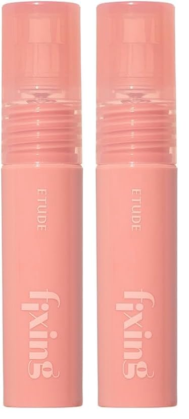 Image of ETUDE Glow Fixing Tint Mini | For Plump & Fuller Lips | Non-Sticky, Moisturising, Vegan, Glossy Tint| Shade-05, Dewy Fig- 2g (Pack of 2)