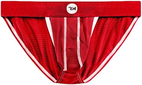 Real Men Nylon & Modal Briefs for Men – ABCD Pouch – 1, 3 & 6 Packs – Brushed Nylon & Rhino Fit – XS to 5XL, 1 Pack - Mesh Red, XXL