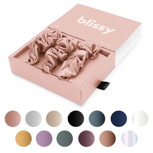BLISSY Silk Scrunchies 3 Pack - Mulberry Silk 22 Momme