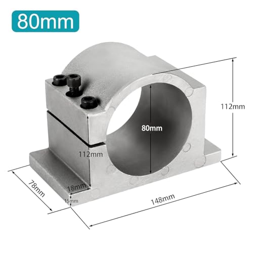Soporte de abrazadera CNC de 80 mm en aluminio fundido con 3 tornillos 6