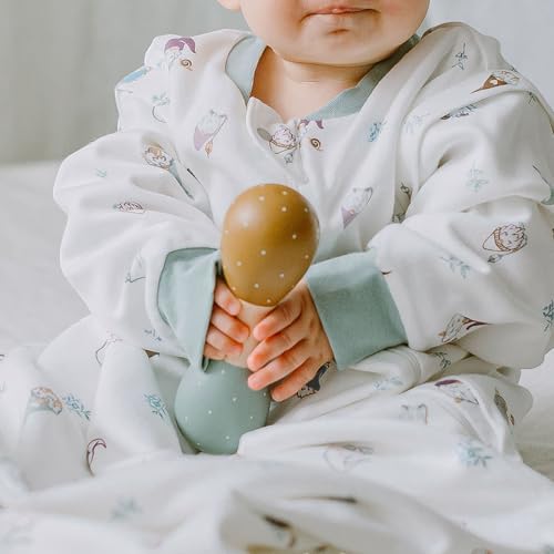Image of Nest Designs Organic Cotton Removable Long Sleeve Sleep Bag | 1.0 TOG | Ideal for Sensitive Skin