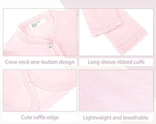 image for Lilax Baby Girls' Knit Long Sleeve Button Closure Bolero Cardigan Shru