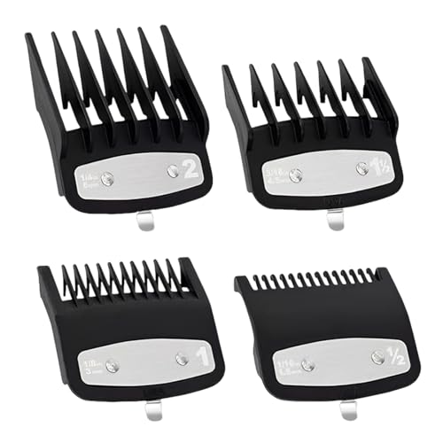 LKJAUOZ Lot de 4 Peignes Tondeuse Sabot de Guidage,Tondeuse à Cheveux Limite Peigne,Peignes pour Sabot Cheveux,Housse de Protection pour Tondeuses Wahl