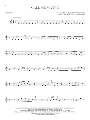 101 Hit Songs for Clarinet Sheet Music Songbook | Pop Favorites Arranged for Clarinet Solo | Instrumental Music Book for Beginner and Intermediate Players | Practice and Performance Use - Image 4