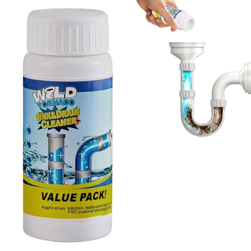 RAZKEF Disgorgante Pulitore per scarichi in polvere Stura Lavandini e Scarichi pulitore per tubi rimuove rapidamente capelli e grasso, adatto per la pulizia e la deodorizzazione di bagni