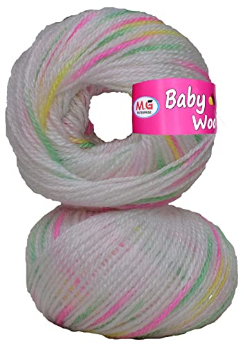 Image of M.G ENTERPRISE Premium Wool 100% Acrylic Wool Multi Cream Pie (12 pc) Baby Wool M /G Wool Ball Hand Knitting Wool /Art Craft Soft M /G Fingering Crochet Hook Yar RA