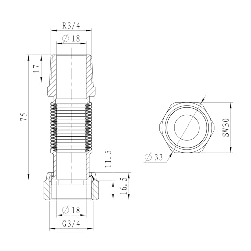Tubos flexibles de acero inoxidable Vancoco con longitud extensible de 75 a 130 mm 3
